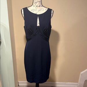 Elegant Navy Blue Sleeveless Dress